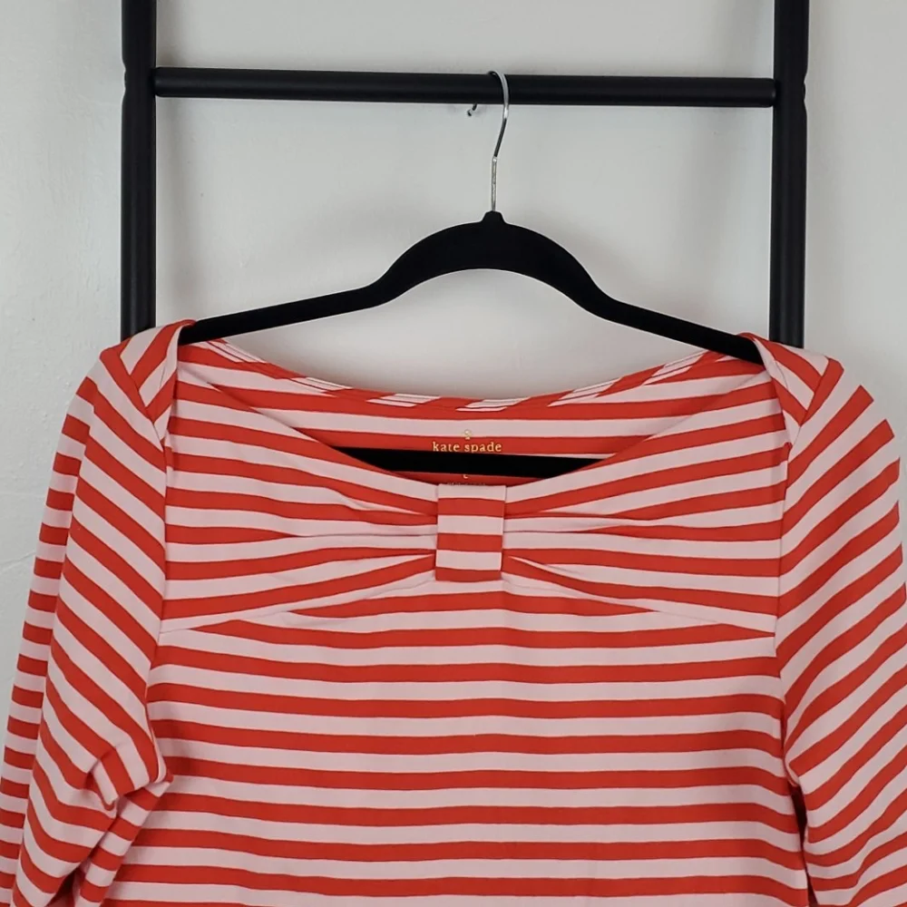 Kate Spade strips long sleeve top blouse size L
